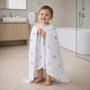 Baby Muslin Towel | Ultra Absorbent Cotton Muslin Bath Towel for Newborn & Toddler | Soft, Breathable & Quick Dry