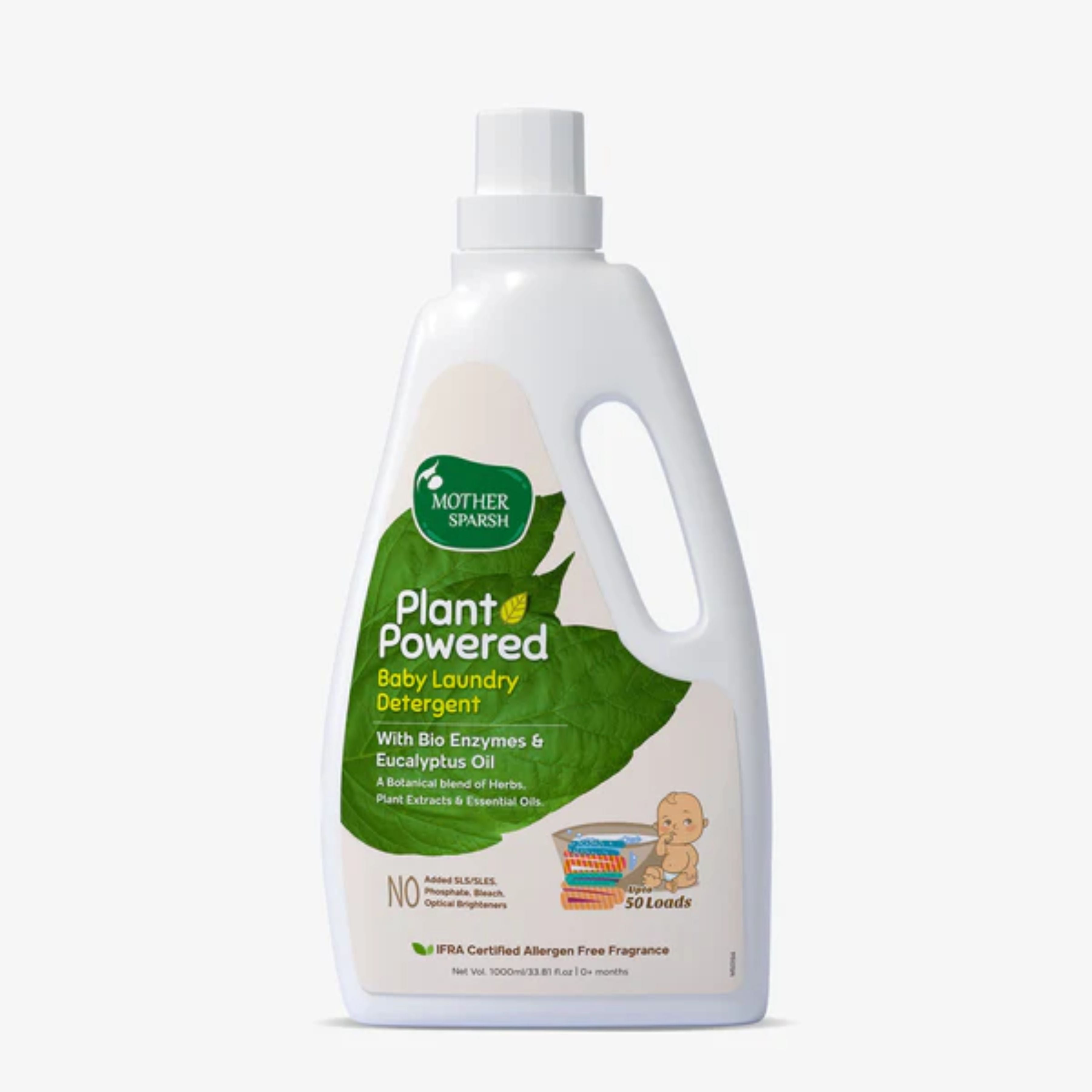Mother Sparsh Baby Laundry Detergent | Plant-Based Liquid Detergent for Baby Clothes | Gentle & Chemical-Free Fabric Wash