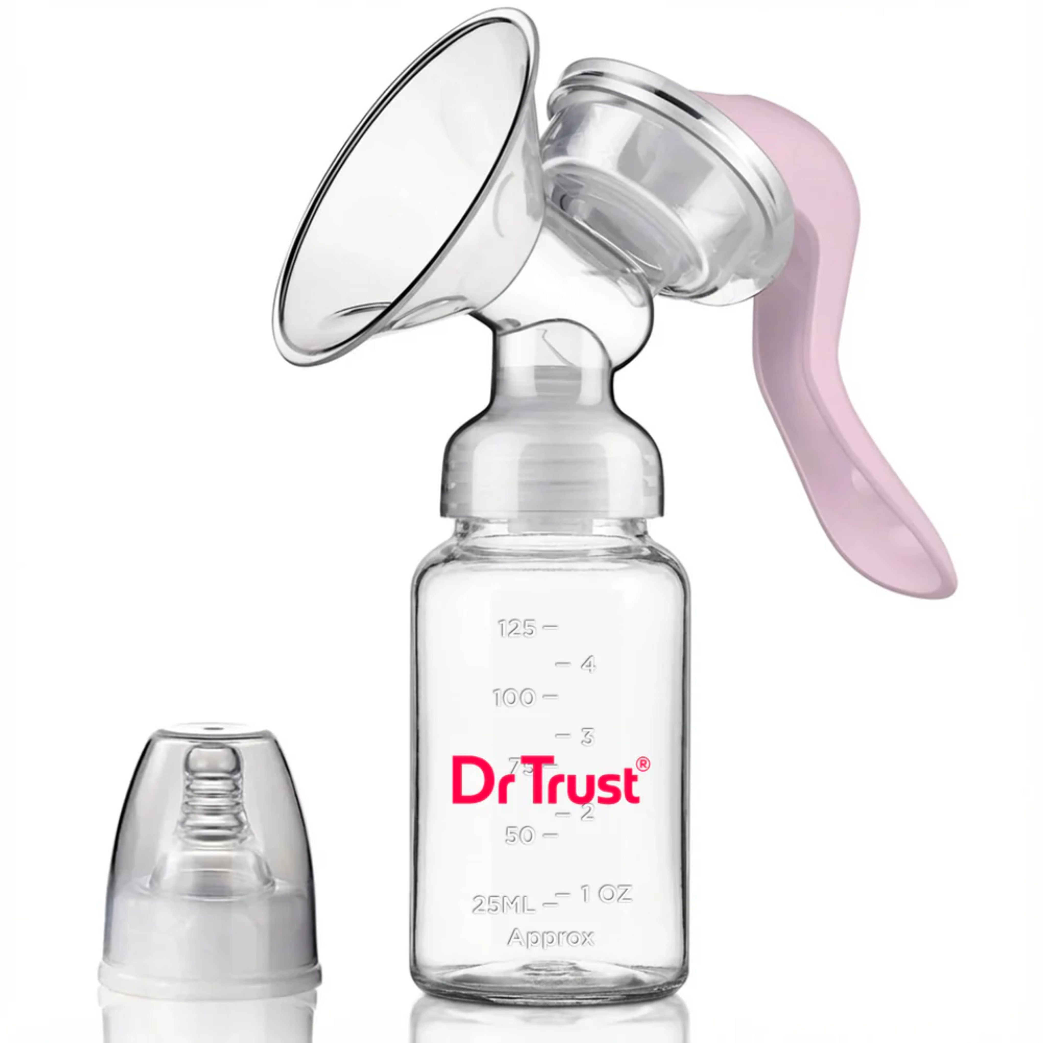 Dr Trust USA Manual Breast Pump 6005 (Pink) | BPA-Free Portable Breastfeeding Pump for Moms | Comfortable & Easy Milk Expression
