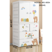 Kids Wardrobe Organizer| Multi-Layer Baby Clothes Storage Cabinet with Shelves | Space Saving Kids Storage Wardrobe Model No.6024 Bear