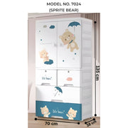 Kids Wardrobe Organizer| Multi-Layer Baby Clothes Storage Cabinet with Shelves | Space Saving Kids Storage Wardrobe Model No.7024 Sprite Bear
