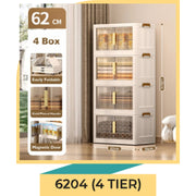 Kids Wardrobe Organizer| Multi-Layer Baby Clothes Storage Cabinet with Shelves | Space Saving Kids Storage Wardrobe Model No.6204