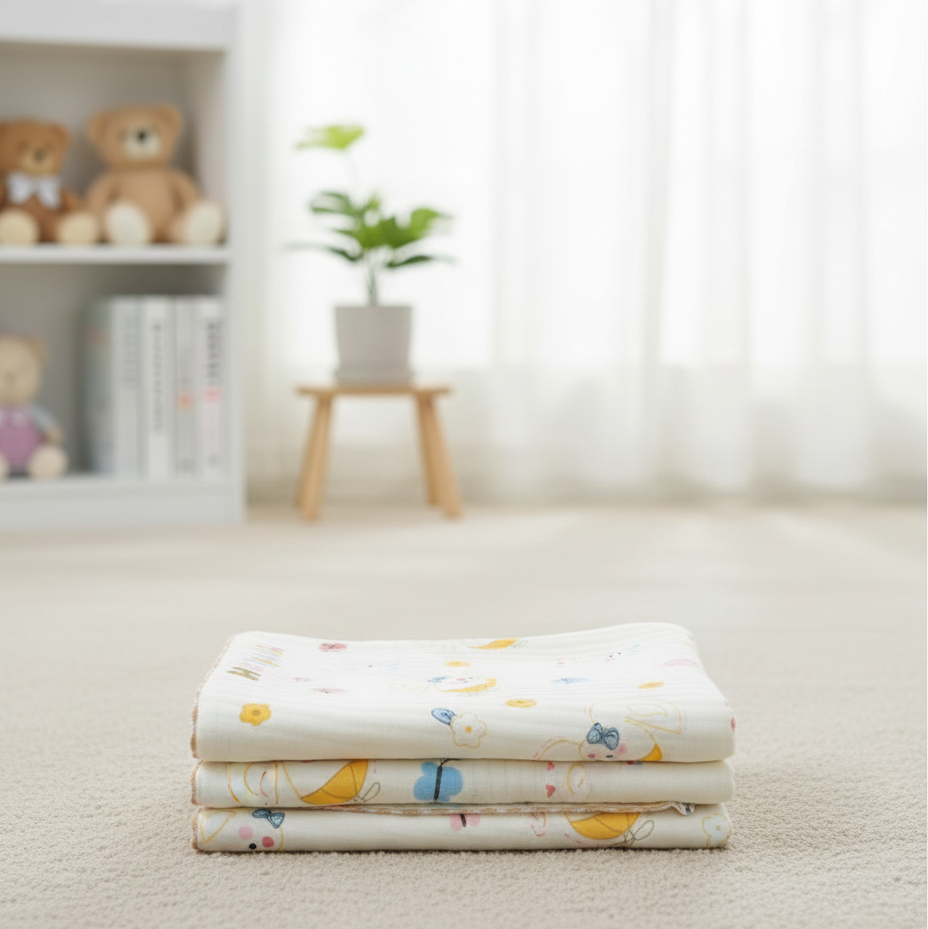 Organic 100% Cotton Baby Muslin Blanket Cloth | Ultra-Soft & Breathable | 85×85 cm | Newborn–12 Months babee D