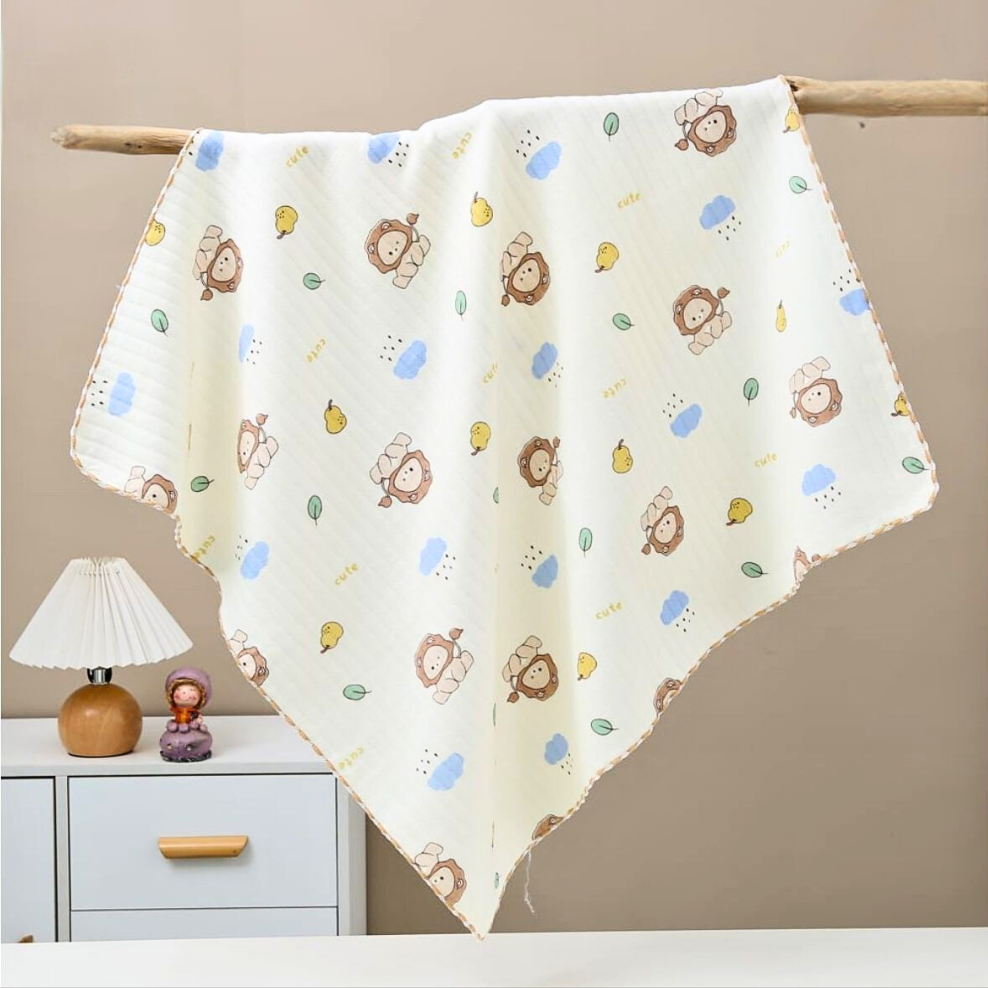 Organic 100% Cotton Baby Muslin Blanket Cloth | Ultra-Soft & Breathable | 85×85 cm | Newborn–12 Months babee D