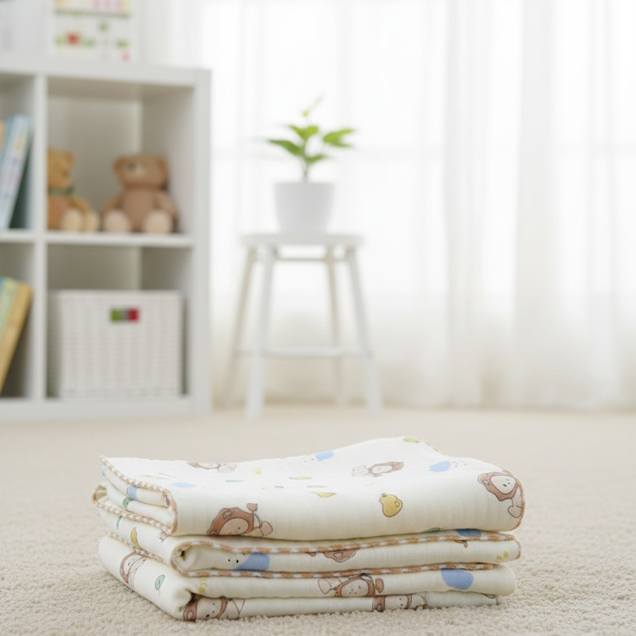 Organic 100% Cotton Baby Muslin Blanket Cloth | Ultra-Soft & Breathable | 85×85 cm | Newborn–12 Months babee D