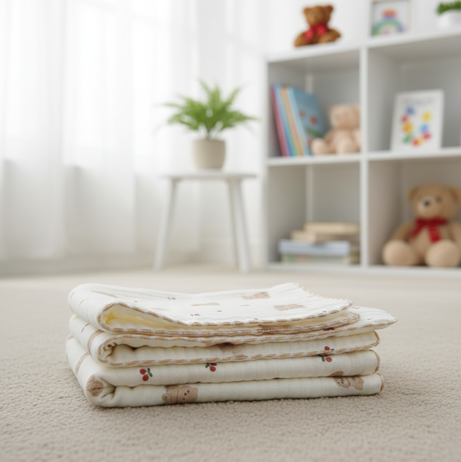 Organic 100% Cotton Baby Muslin Blanket Cloth | Ultra-Soft & Breathable | 85×85 cm | Newborn–12 Months babee D