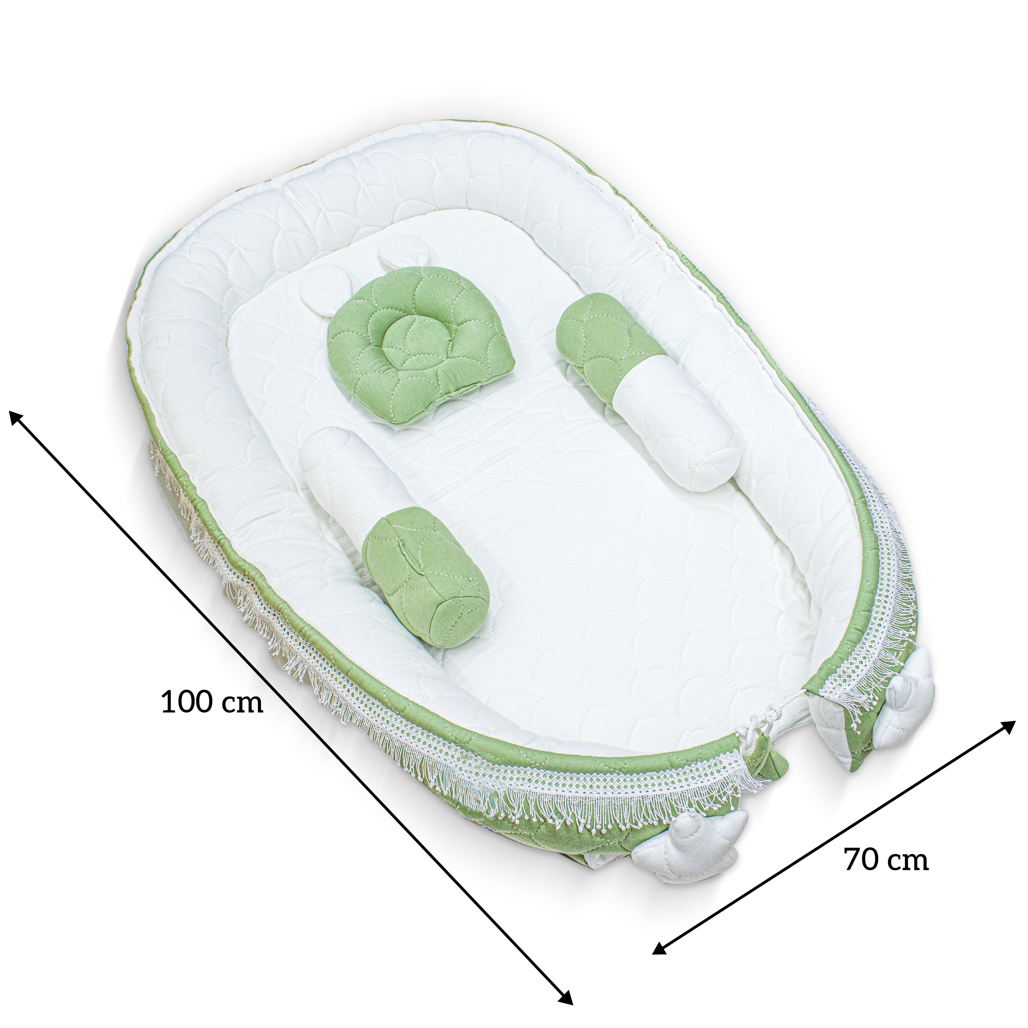 Premium Oval Baby Nest Bed – Soft Cotton Newborn Lounger for Comfortable Naps | Breathable & Cozy