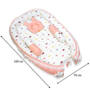 Premium Oval Baby Nest Bed – Soft Cotton Newborn Lounger for Comfortable Naps | Breathable & Cozy