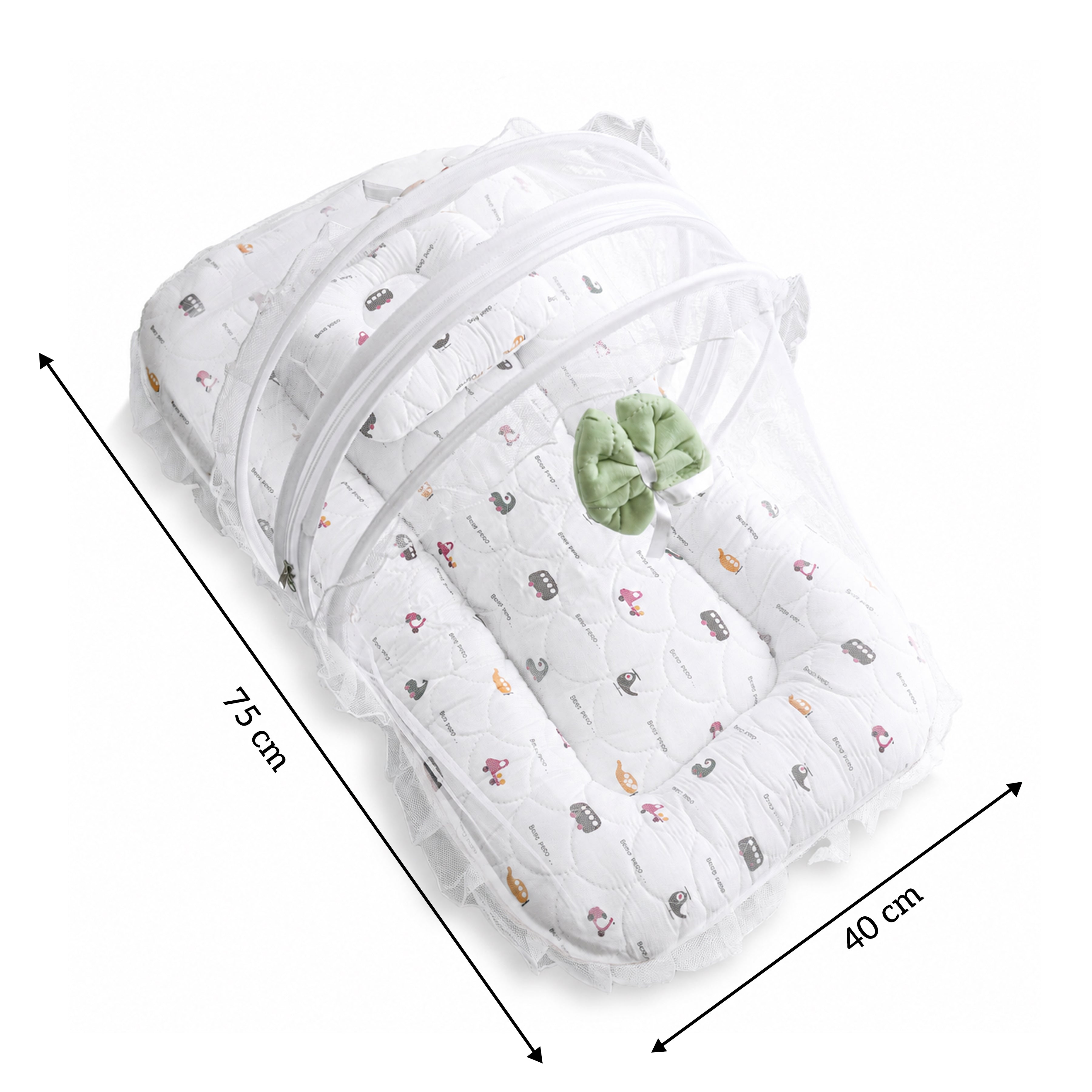 Premium Baby Bedding Set with Mosquito Net | 100% Insect Protection, Zip Closure & Baby Pillow
