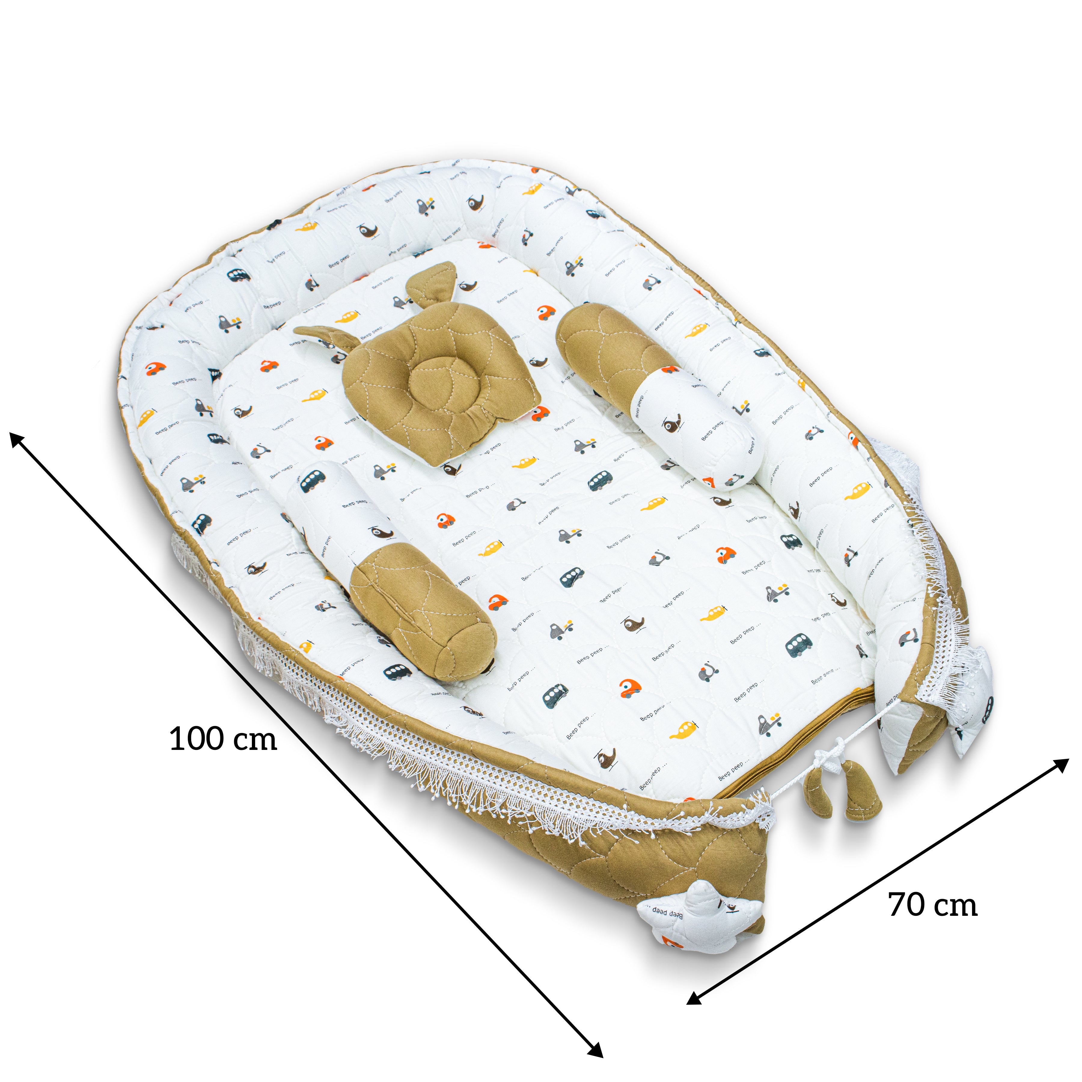 Premium Oval Baby Nest Bed – Soft Cotton Newborn Lounger for Comfortable Naps | Breathable & Cozy