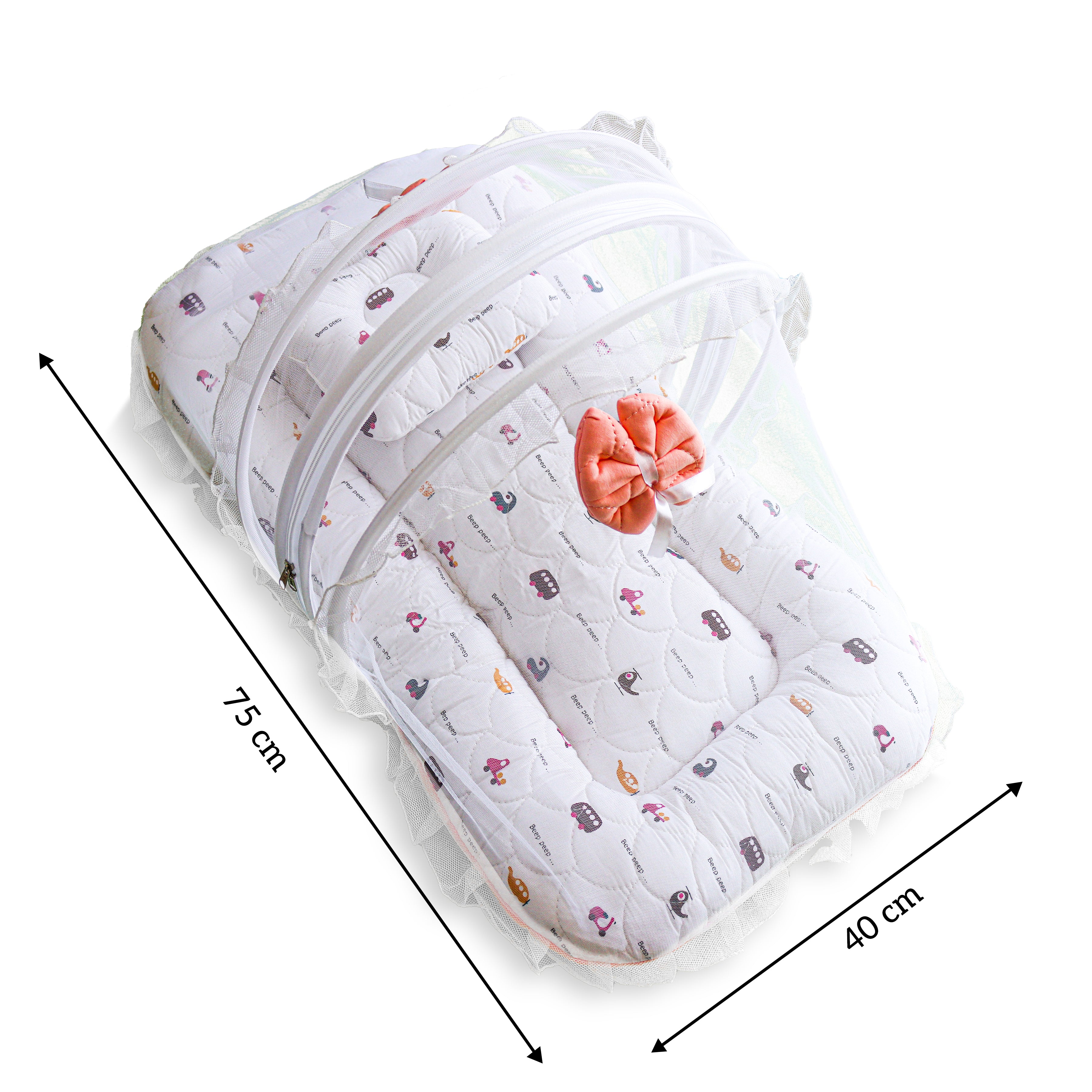 Premium Baby Bedding Set with Mosquito Net | 100% Insect Protection, Zip Closure & Baby Pillow
