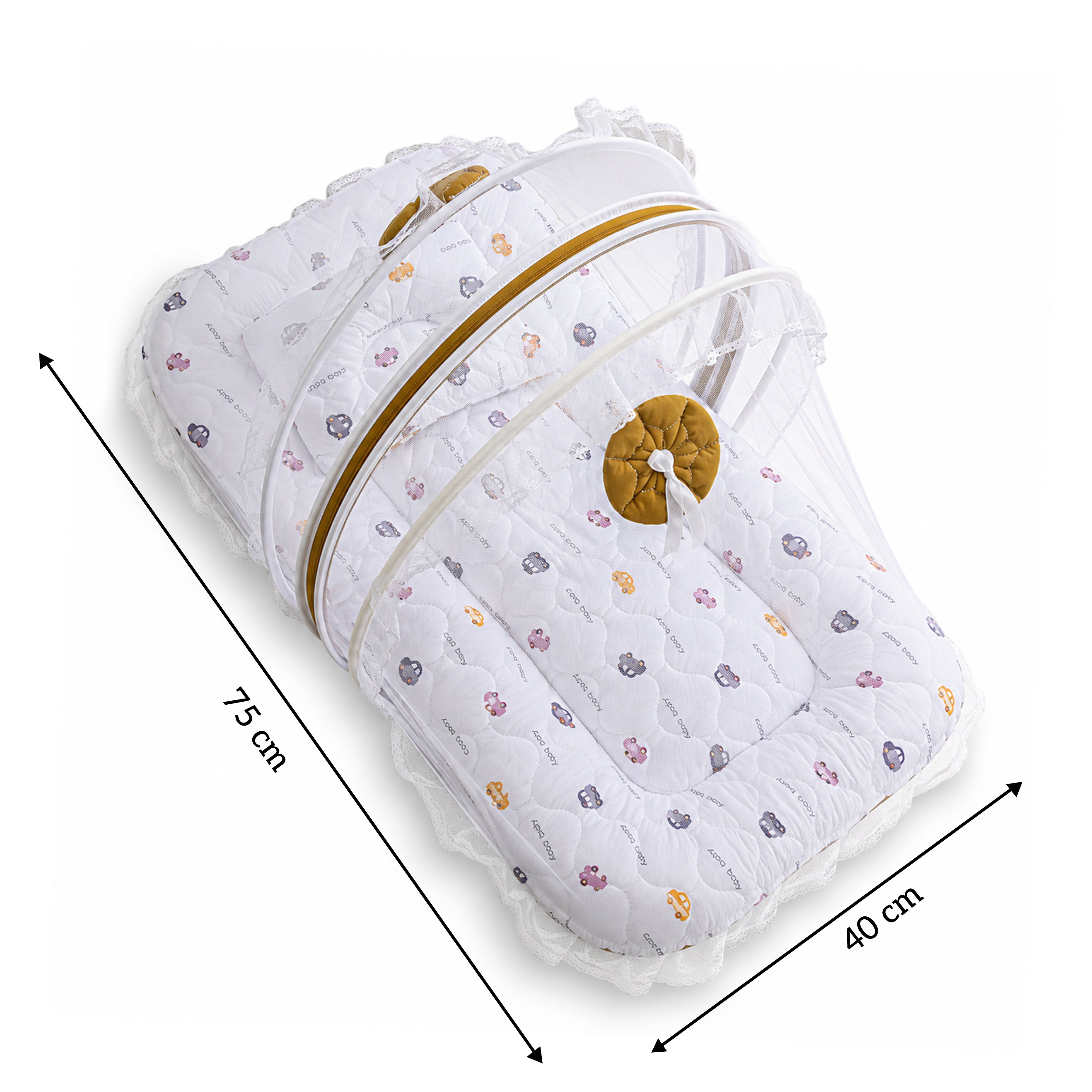 Premium Baby Bedding Set with Mosquito Net | 100% Insect Protection, Zip Closure & Baby Pillow