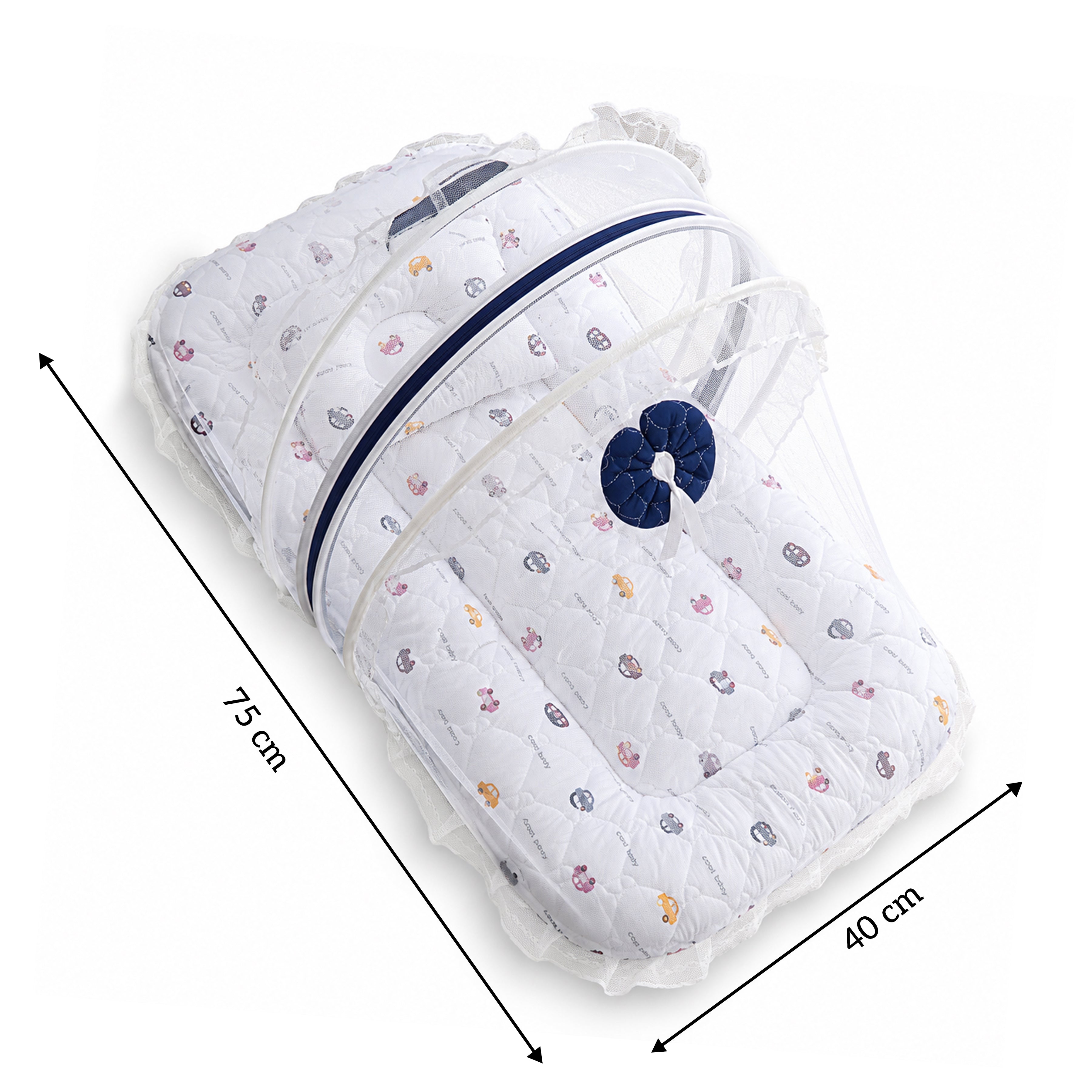 Premium Baby Bedding Set with Mosquito Net | 100% Insect Protection, Zip Closure & Baby Pillow