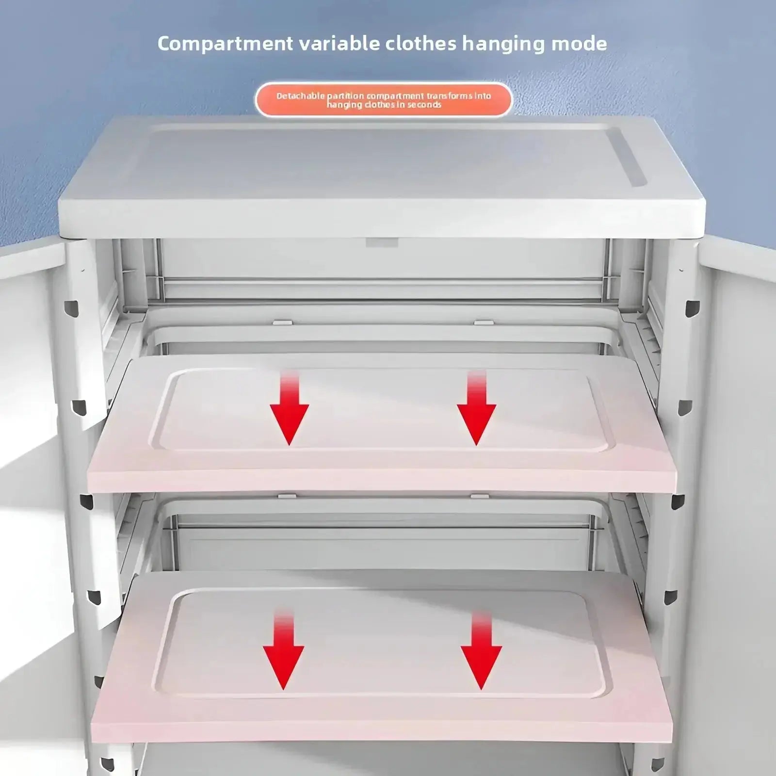 Kids Wardrobe / Storage Cabinet / Portable Almirah with Drawers & Convertible Design – baby bear Friend (Model No-6023) babee D