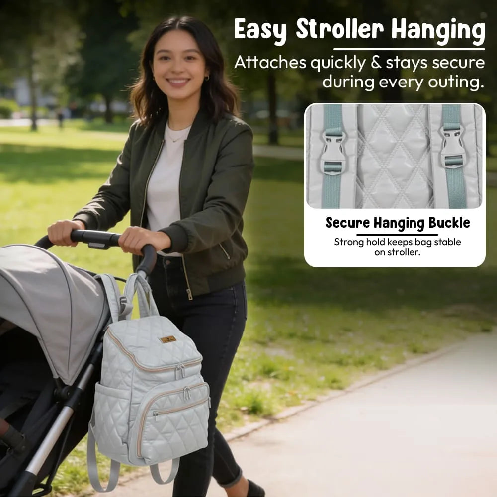 Diaper Backpack – Multi-Compartment Baby Bag with Spacious Storage & Insulated Bottle Pockets