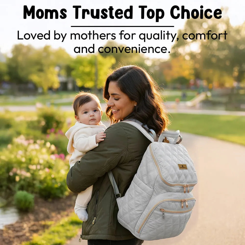 Diaper Backpack – Multi-Compartment Baby Bag with Spacious Storage & Insulated Bottle Pockets