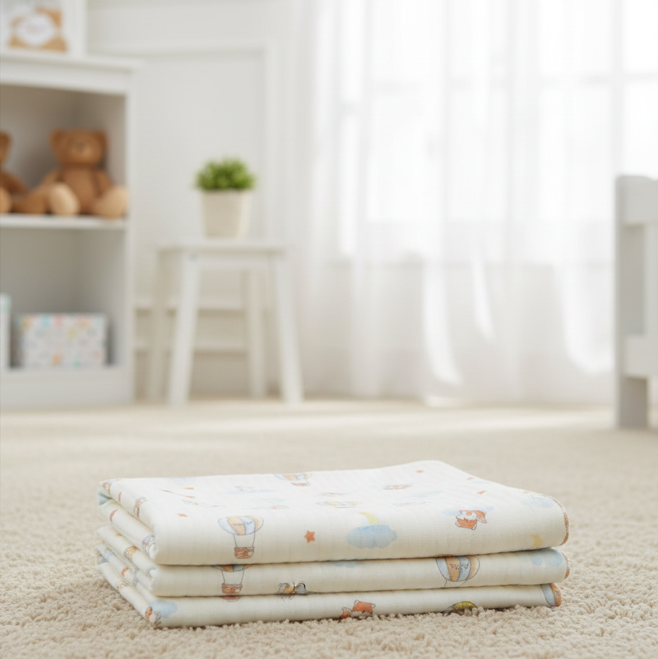 Organic 100% Cotton Baby Muslin Blanket Cloth | Ultra-Soft & Breathable | 85×85 cm | Newborn–12 Months babee D