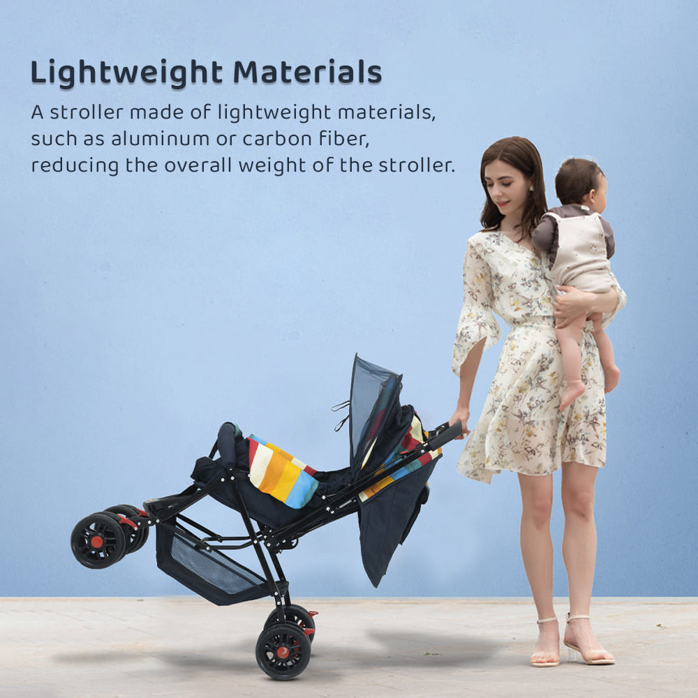 StarAndDaisy Sunrise Baby Stroller & Pram with Extended Mosquito Net | Reversible Handlebar, Ultra-Soft Cushions & Reclining Seat | Newborn to Toddler