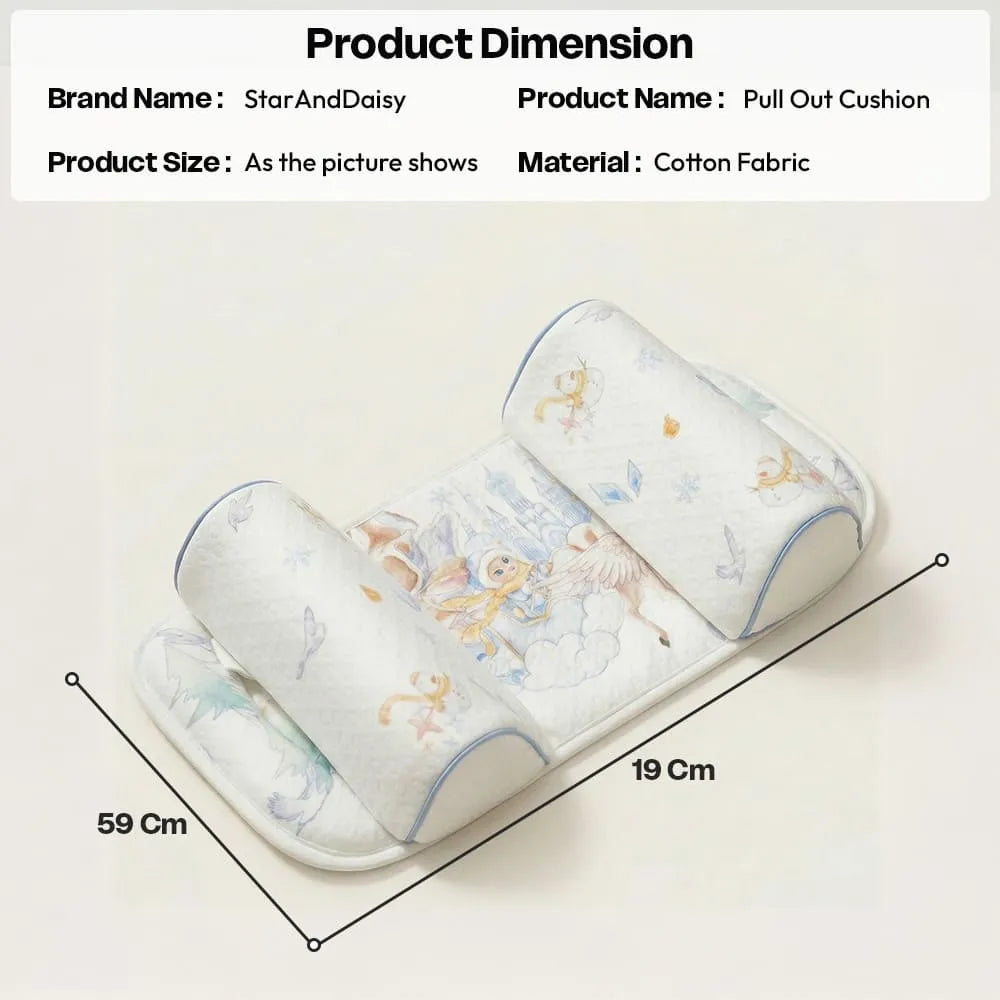 StarAndDaisy Premium Pull Out Cushion Pillow | Adjustable Multi-Use Baby Cushion with Breathable Fabric & Soft Support | Newborn Feeding & Lounger Pillow