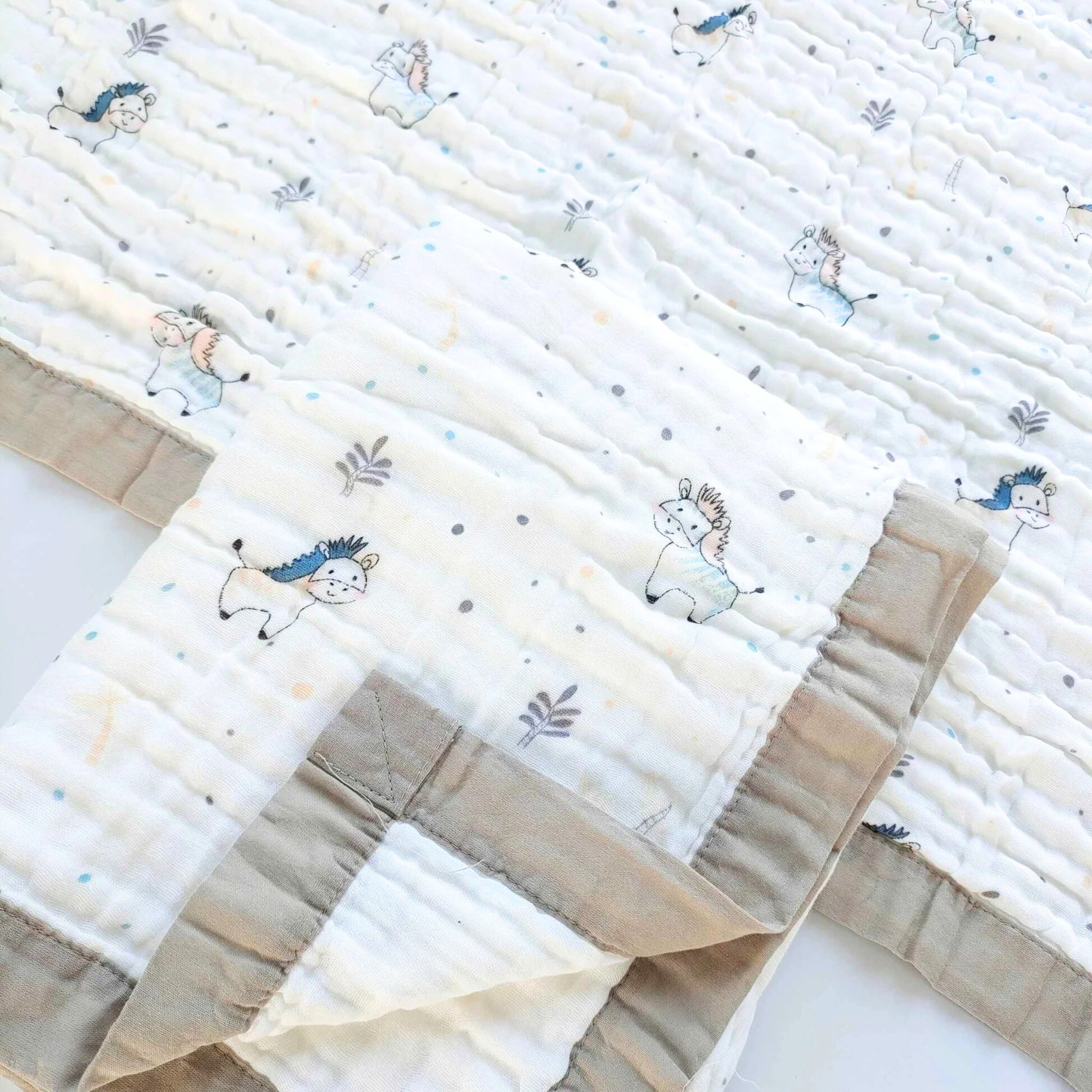 Organic 100% Cotton 6 layer Baby Muslin Blanket Cloth | Ultra-Soft & Breathable | 110×110 cm | Newborn–12 Months babee D