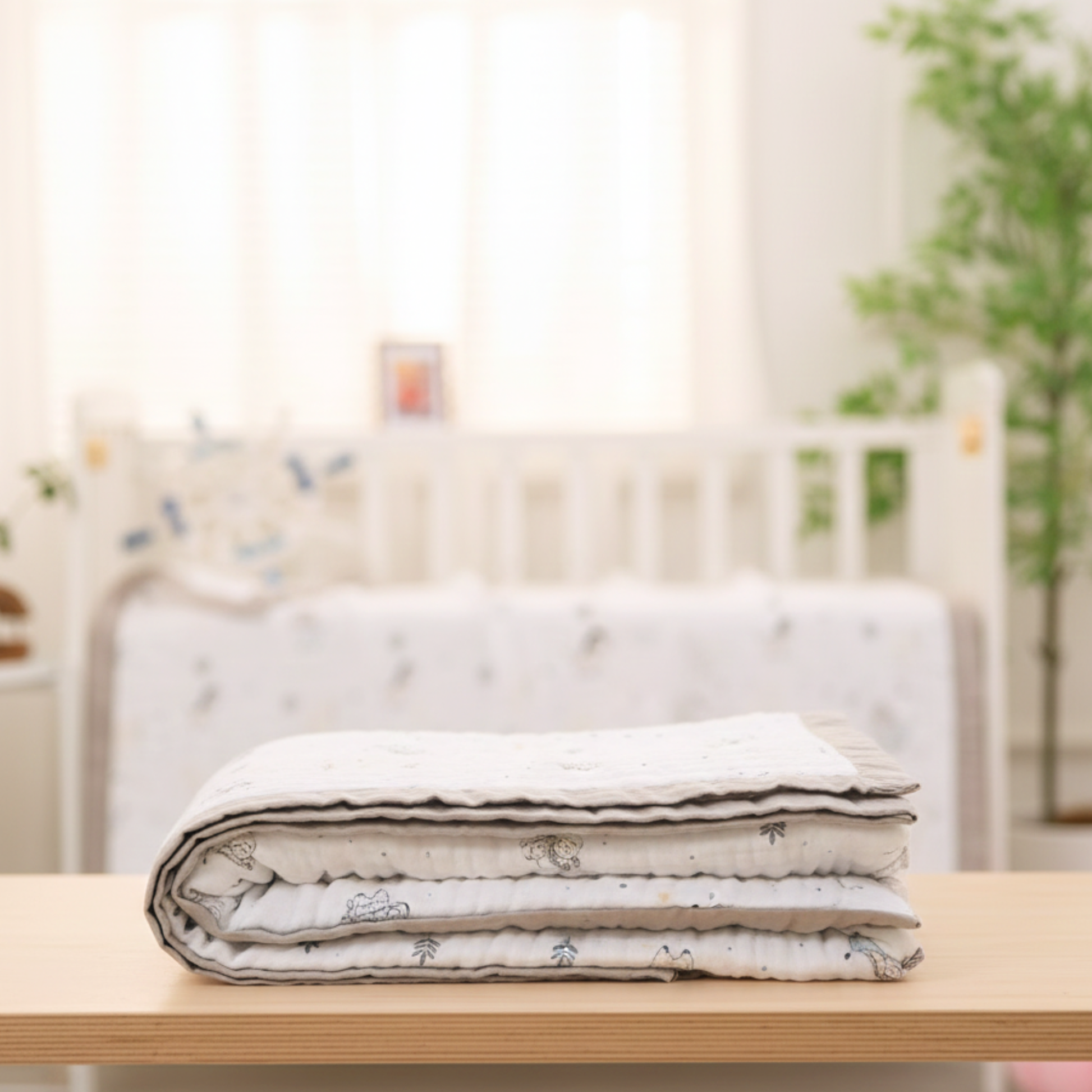 Organic 100% Cotton 6 layer Baby Muslin Blanket Cloth | Ultra-Soft & Breathable | 110×110 cm | Newborn–12 Months babee D