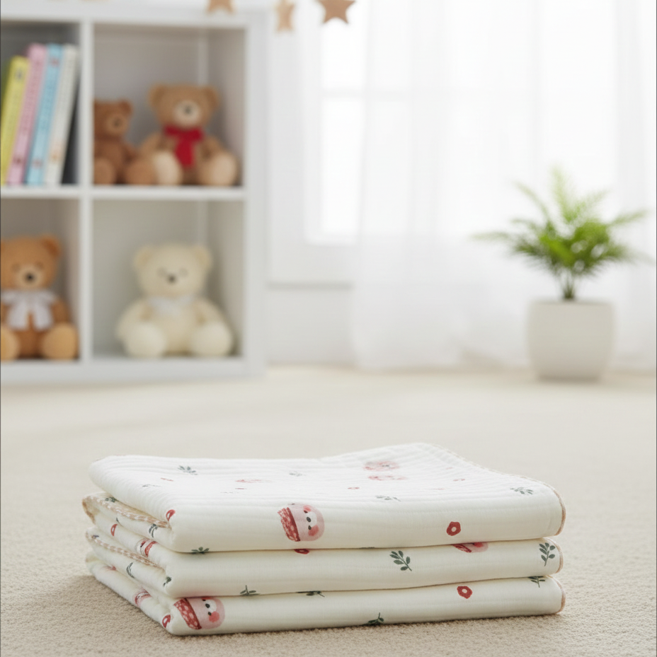 Organic 100% Cotton Baby Muslin Blanket Cloth | Ultra-Soft & Breathable | 85×85 cm | Newborn–12 Months babee D