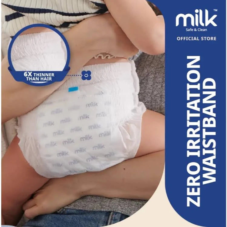 MILK Safe & Clean Baby Diapers Yoga Pant M | Pack of 42 | Soft, Leak-Proof Disposable Diapers for Newborn Babies