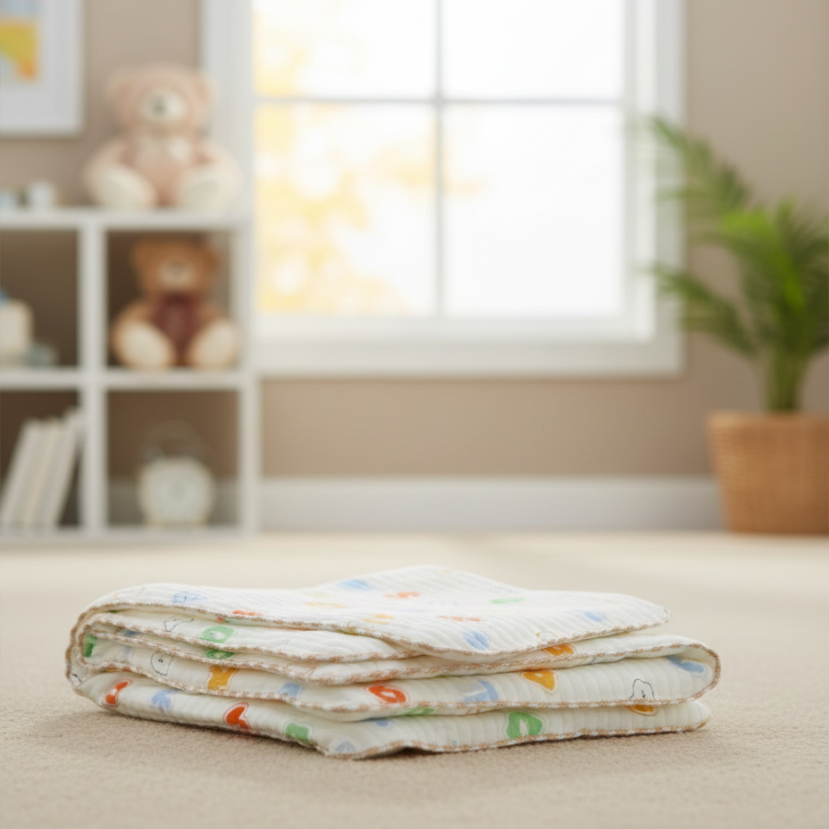 Organic 100% Cotton Baby Muslin Blanket Cloth | Ultra-Soft & Breathable | 85×85 cm | Newborn–12 Months babee D