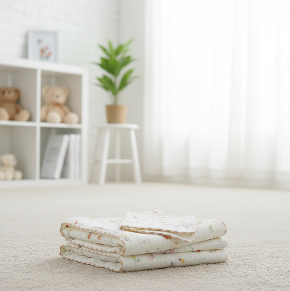 Organic 100% Cotton Baby Muslin Blanket Cloth | Ultra-Soft & Breathable | 85×85 cm | Newborn–12 Months babee D