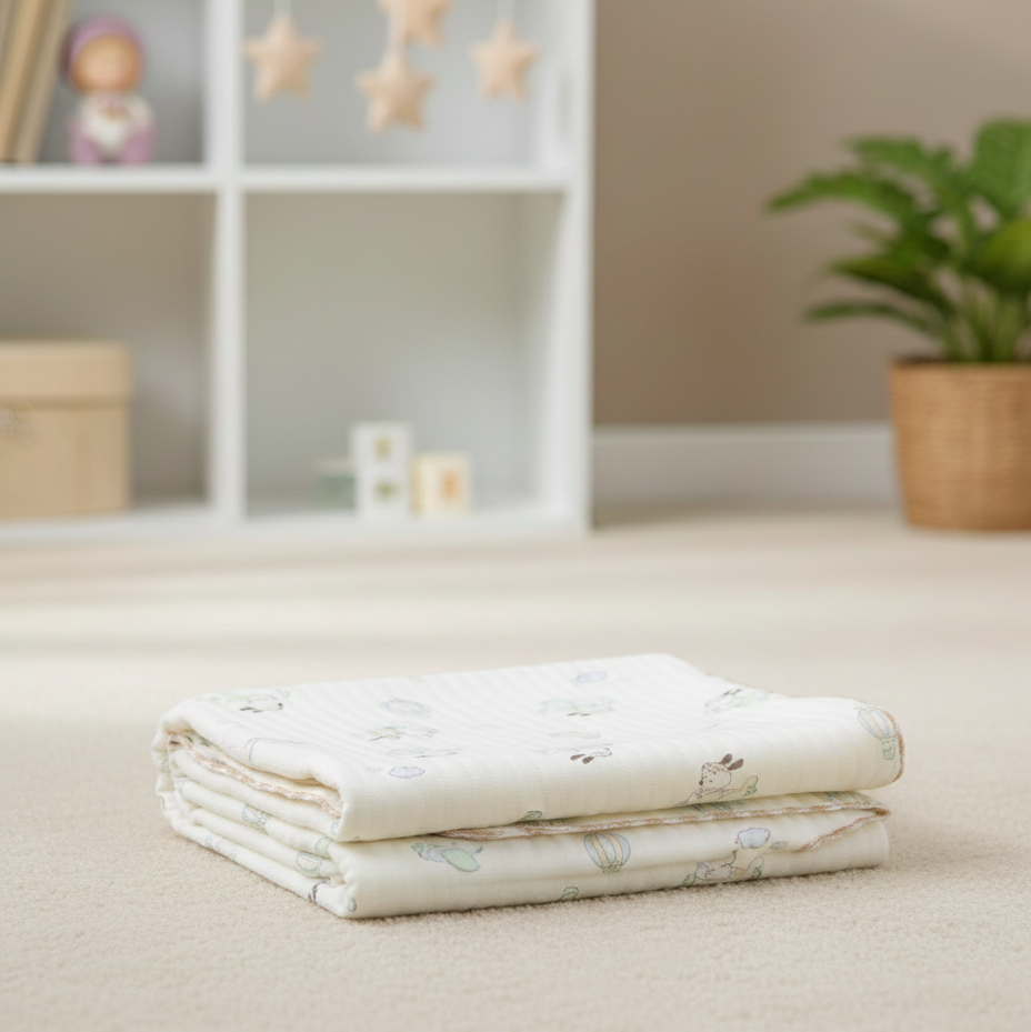 Organic 100% Cotton Baby Muslin Blanket Cloth | Ultra-Soft & Breathable | 85×85 cm | Newborn–12 Months babee D